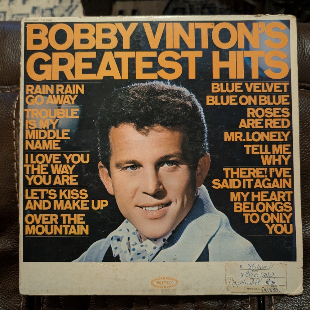 Bobby Vinton's Greatest Hits Vintage Vinyl Record